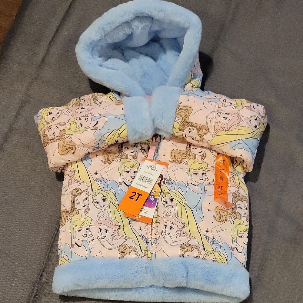 Disney Princess Toddler Jacket with Blue and Pink